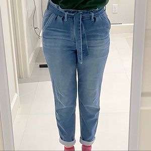 Belted Paperbag Blue Jeans